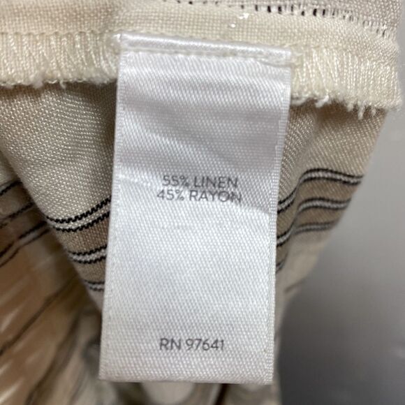 J. Jill Striped Linen Blend Drawstring Pants XL - Picture 3 of 6